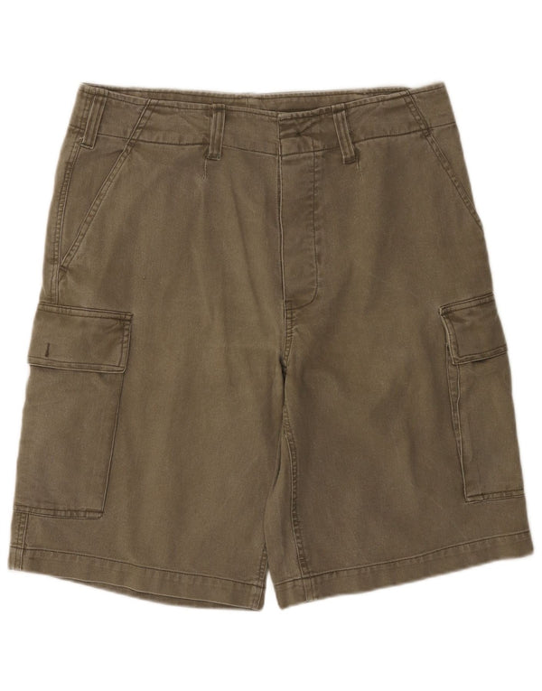 Pantaloni scurti cargo vintage pentru bărbați mari W34 bumbac kaki
