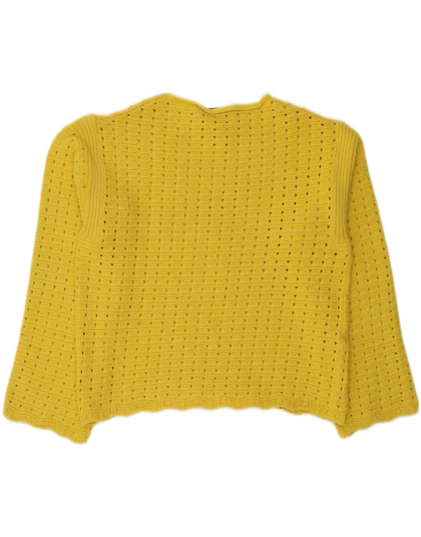 Pulover pentru damă Marks & Spencer Crop Boat Gâtul pentru femei UK 14 Medium Yellow