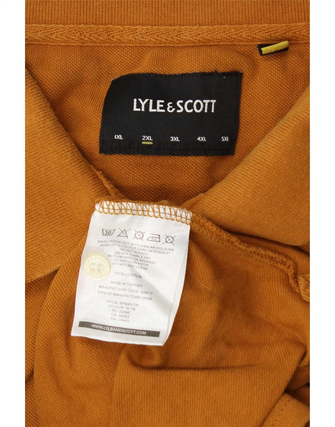 Tricou polo Lyle & Scott pentru bărbați, bumbac portocaliu 2XL
