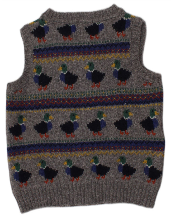 JOJO MAMAN BEBE Vestă băieți Tank Top 2-3 ani Gri Fair Isle Lambswool