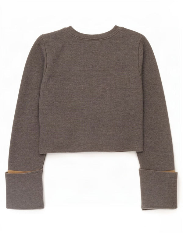 Crop Top pentru femei Zara cu mânecă lungă UK 10 Small Gri