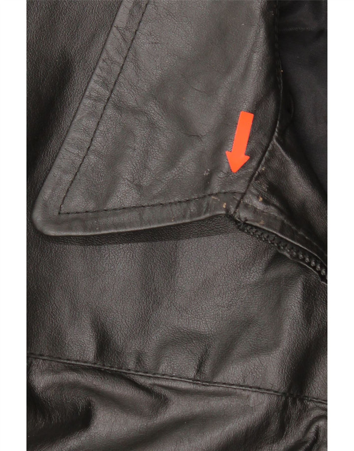 Jachetă din piele pentru bărbați Piccini IT 58 2XL din piele neagră