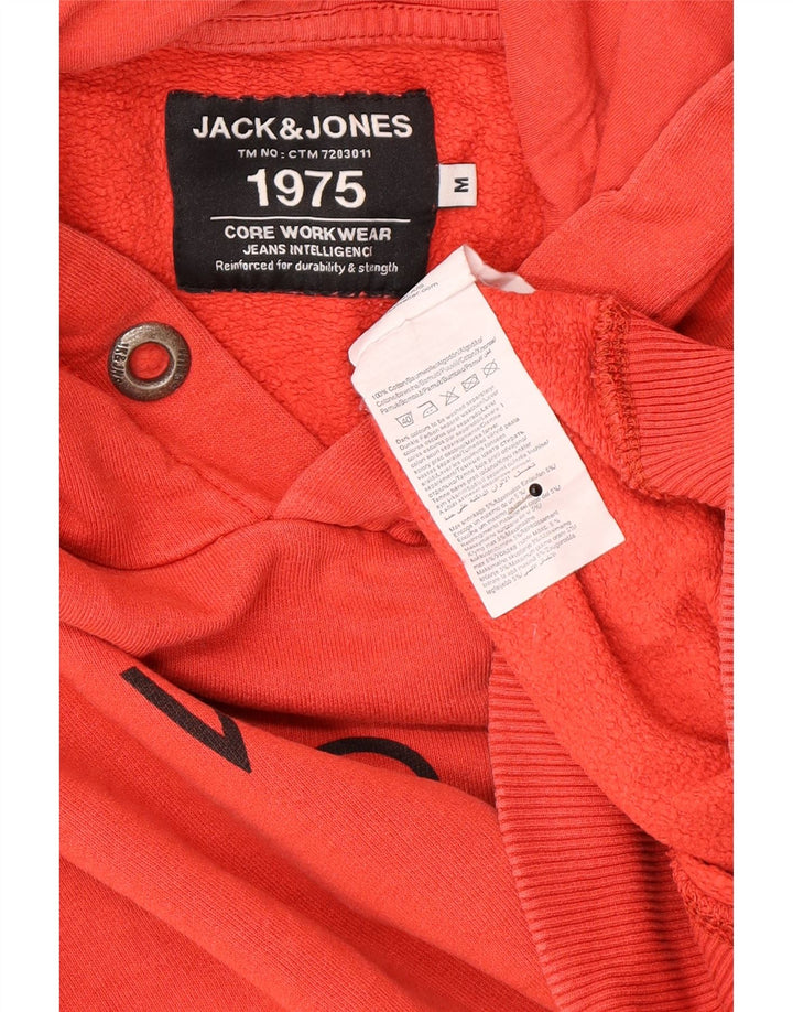 Jack & Jones Pulover cu glugă grafic pentru bărbați, bumbac roșu mediu