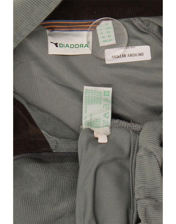 DIADORA Mens Windbreaker Jacket UK 42 XL Grey Polyester
