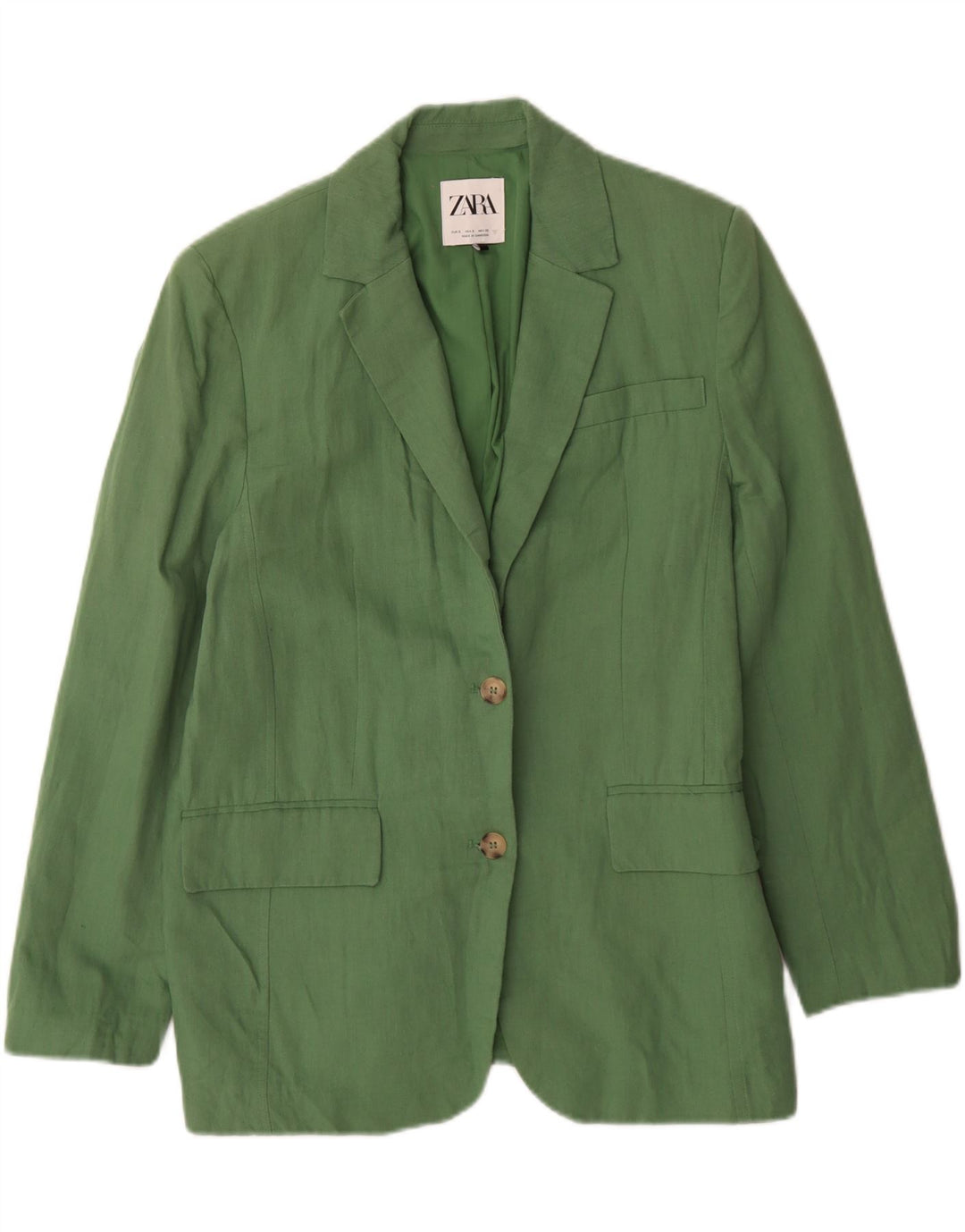 Blazer supradimensionat cu 2 nasturi Zara pentru femei UK 10, in verde mic