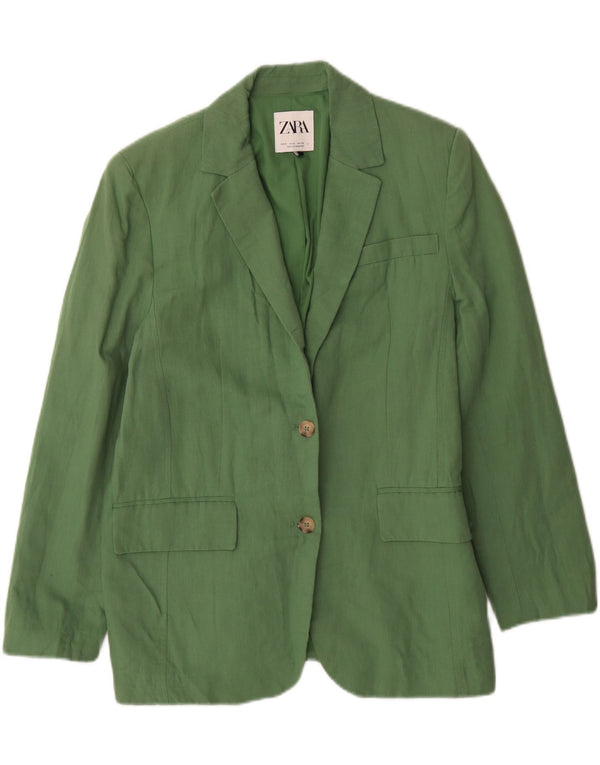 Blazer supradimensionat cu 2 nasturi Zara pentru femei UK 10, in verde mic