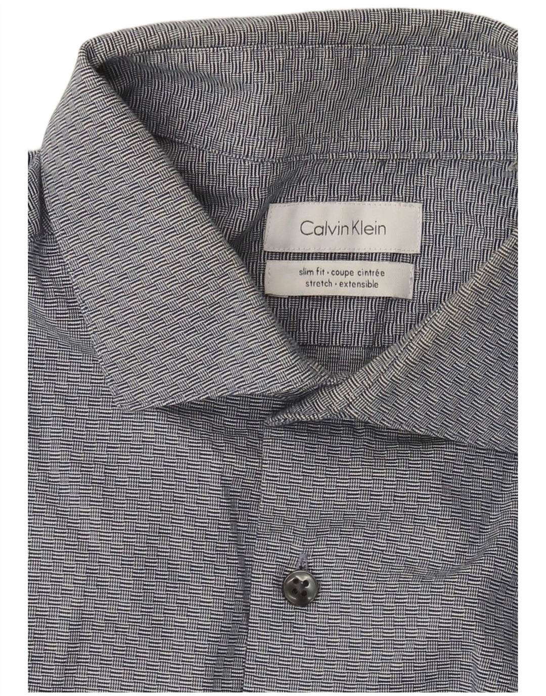 Cămașă pentru bărbați Calvin Klein Slim Fit, mare, bleumarin, geometrică