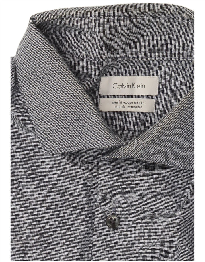 Cămașă pentru bărbați Calvin Klein Slim Fit, mare, bleumarin, geometrică