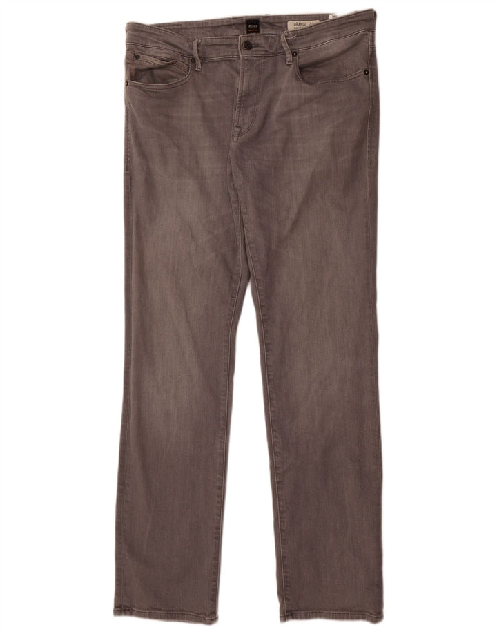 Blugi drepti pentru bărbați Hugo Boss Regular Fit W36 L34 bumbac gri