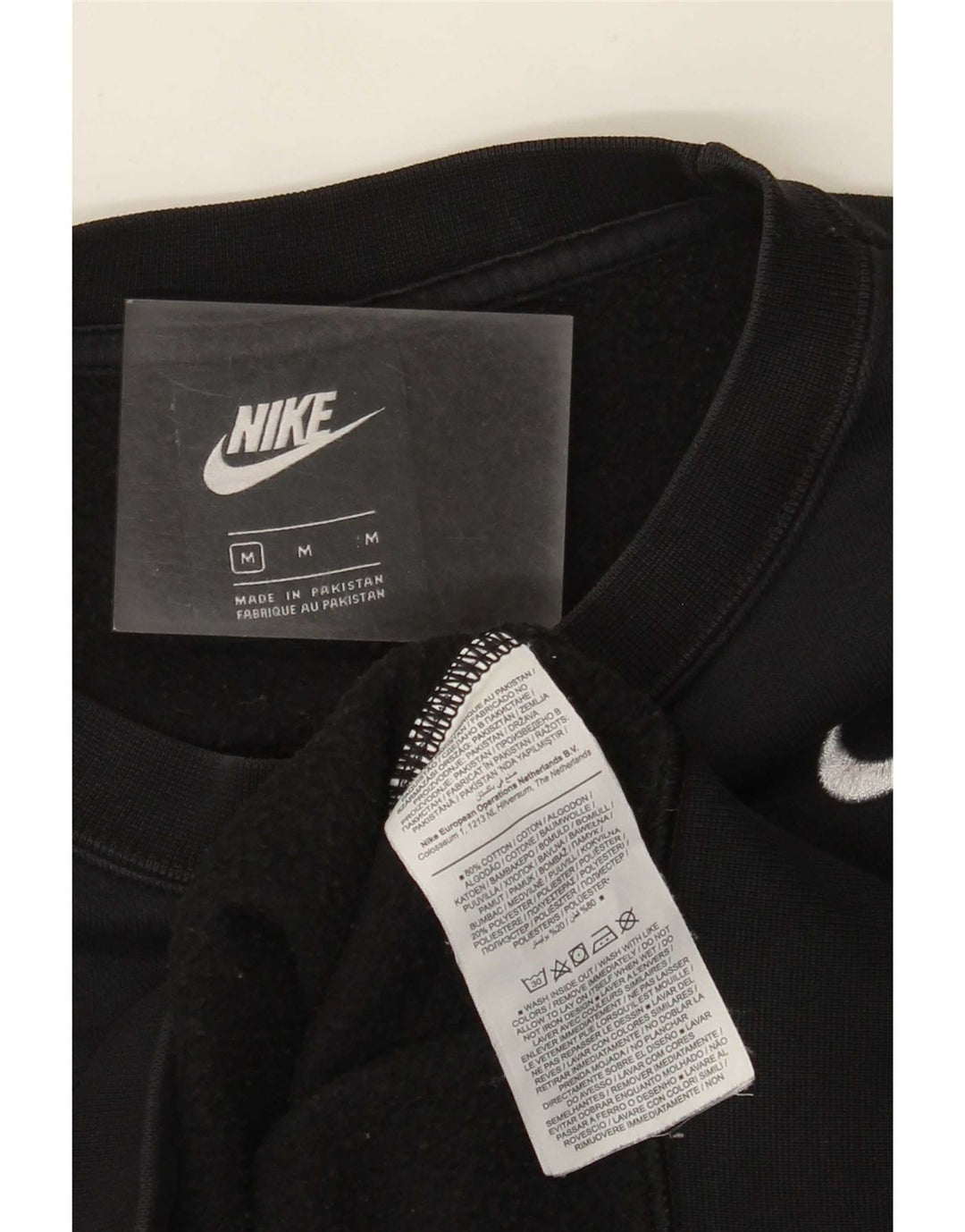 Pulover oversized pentru femei Nike Crop, UK 14, bumbac mediu negru