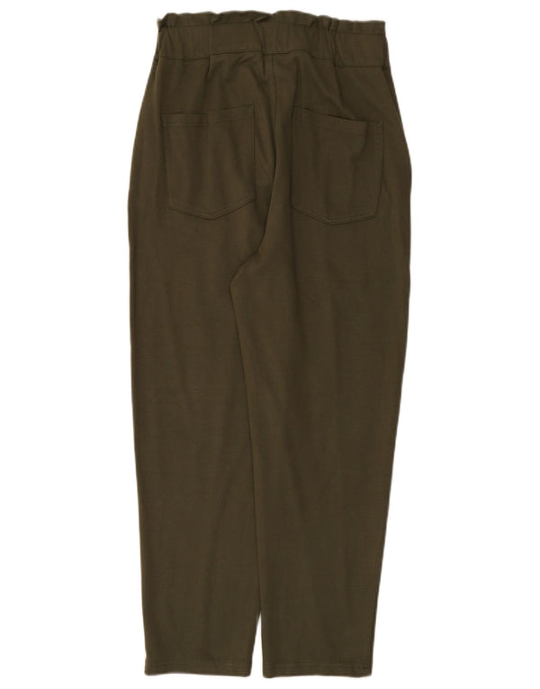 Pantaloni tăiați conici pentru femei cu talie înaltă Zara Mediu L28 L25 Kaki