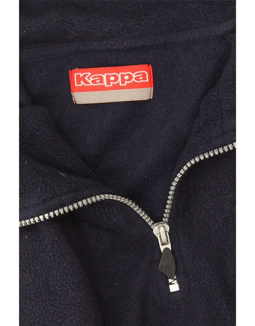 Pulover KAPPA pentru bărbați, cu fermoar și gât, fleece, bleumarin mediu