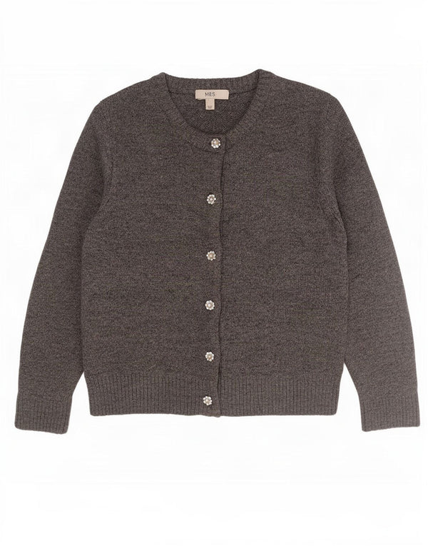 Marks & Spencer Womens Oversized Cardigan Sweater UK 10 Small Grey Acrylic