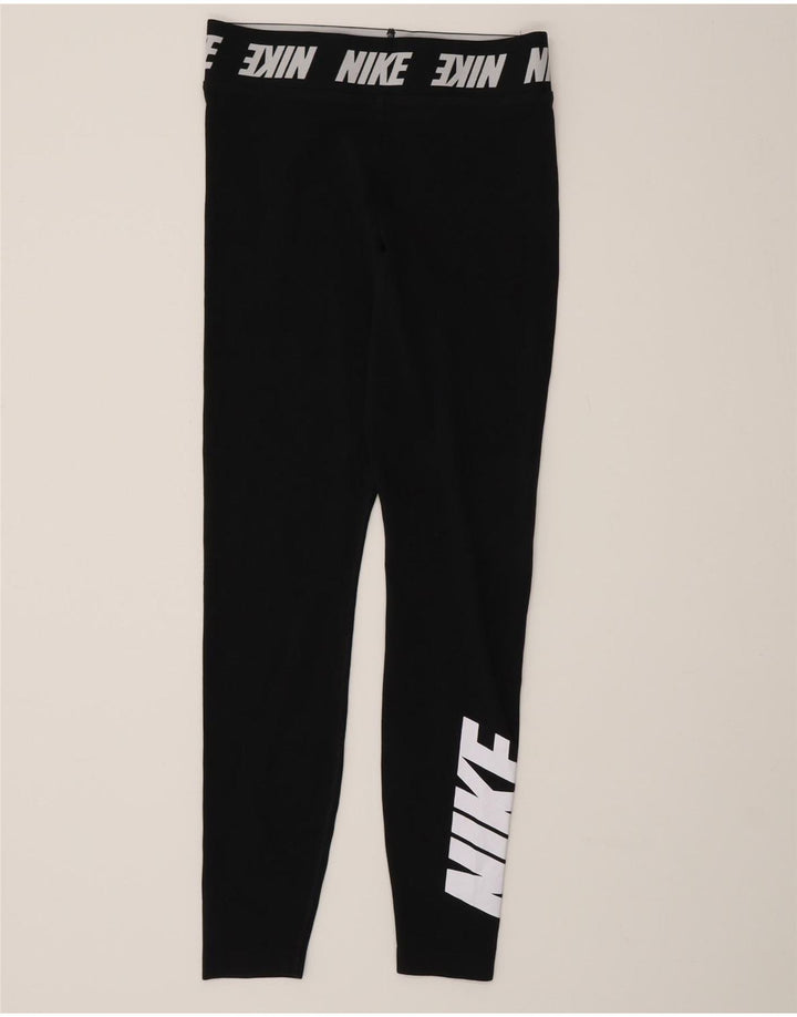 Leggings grafic Nike pentru femei UK 10 mic bumbac negru