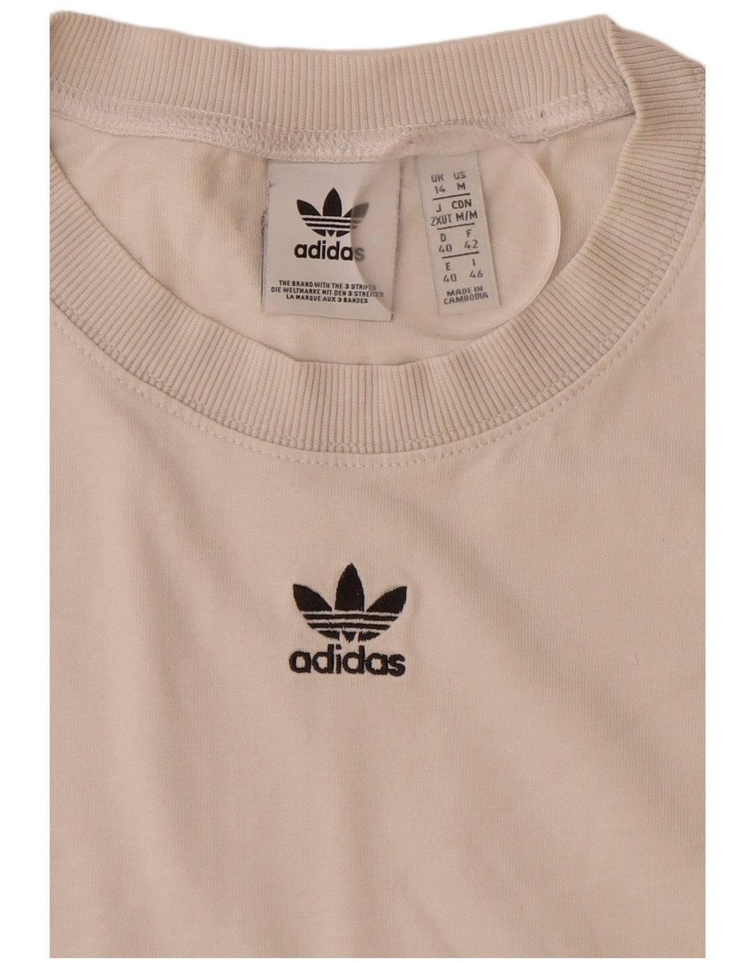 Tricou grafic ADIDAS pentru femei Top UK 14 Large White