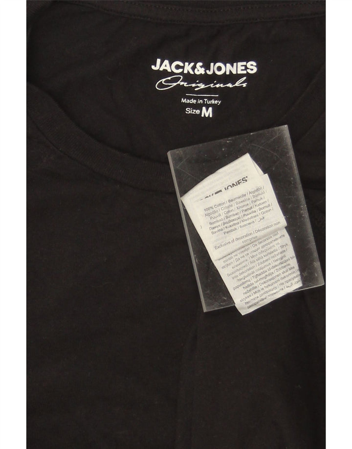 JACK & JONES Mens Graphic T-Shirt Top Medium Black Cotton Vintage Jack & Jones and Second-Hand Jack & Jones from Messina Hembry 
