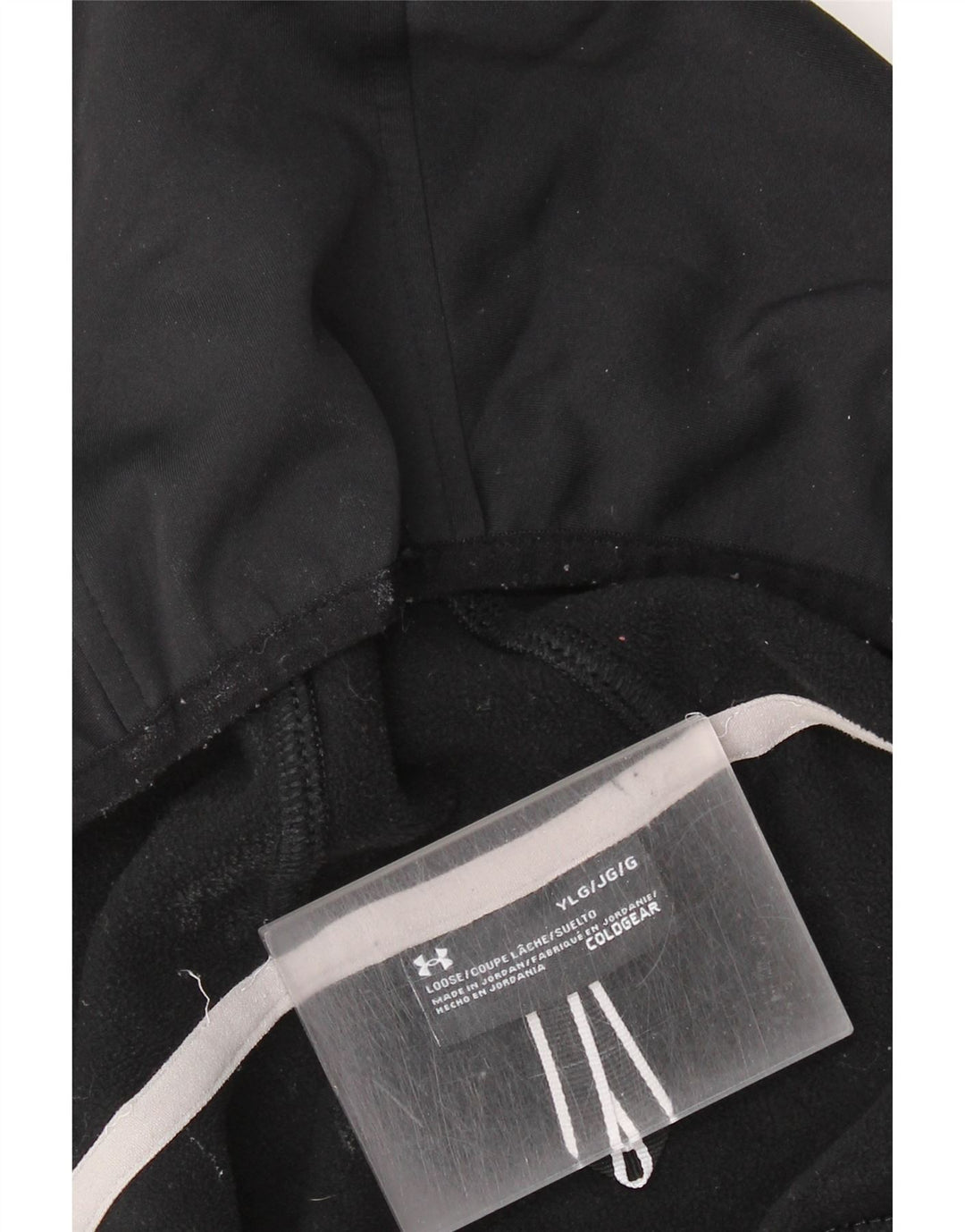 Pulover cu capotă cu fermoar Under Armour pentru băieți 11-12 ani, camuflaj mare, negru