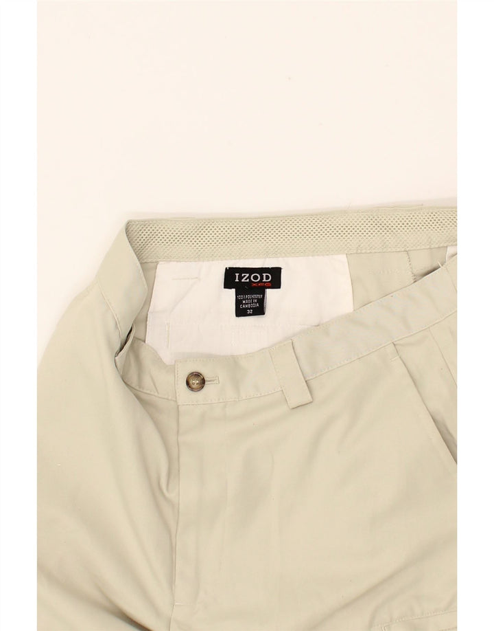 IZOD Mens Cargo Shorts W32 Medium Beige Polyester Vintage Izod and Second-Hand Izod from Messina Hembry 