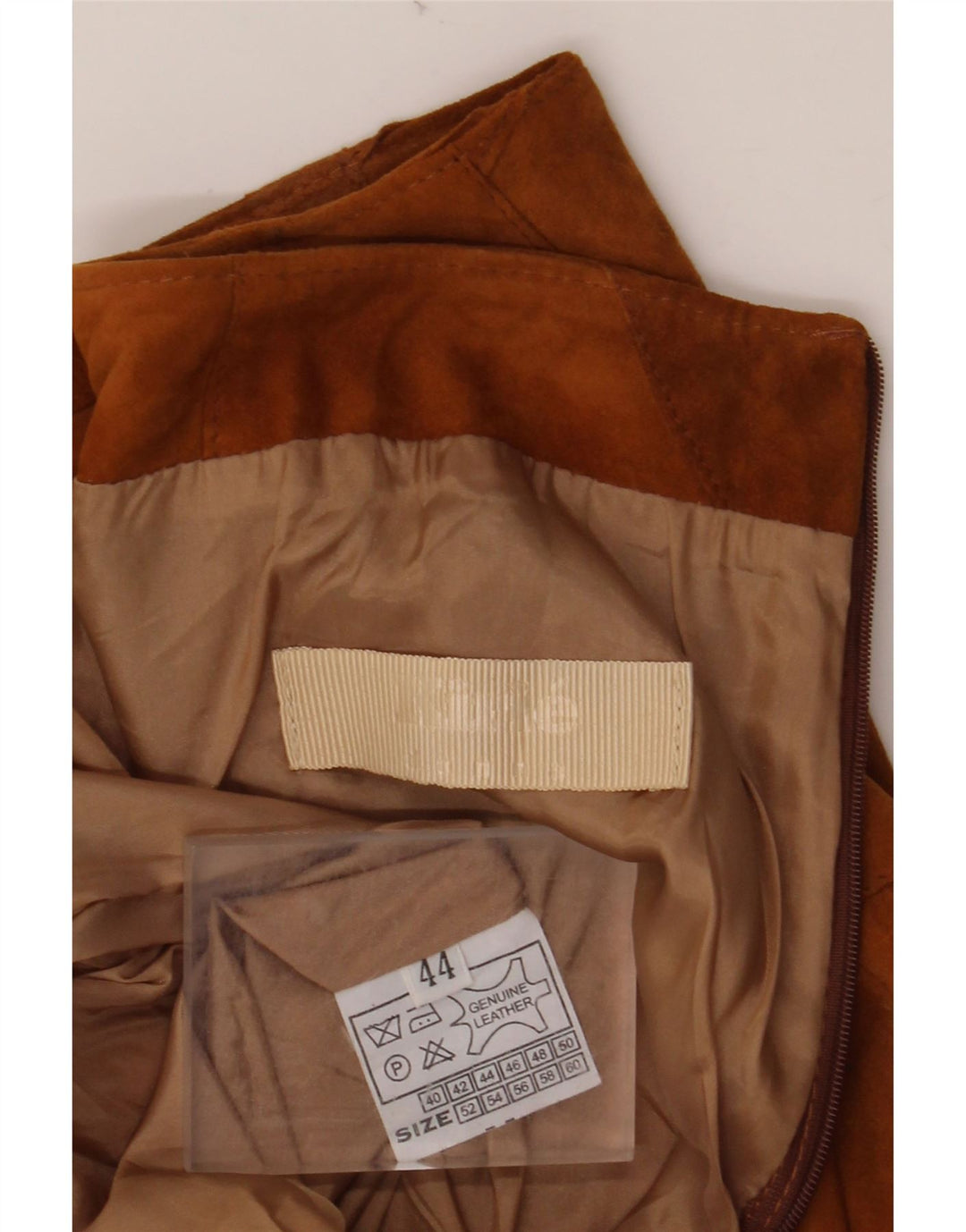 Fusta de piele intoarsa pentru femei VINTAGE IT 44 Medium W30 piele maro