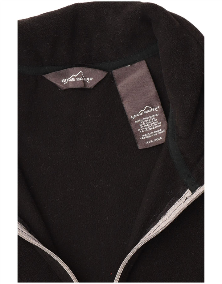 Pulover pentru bărbați Eddie Bauer, cu fermoar și gât, poliester negru 2XL