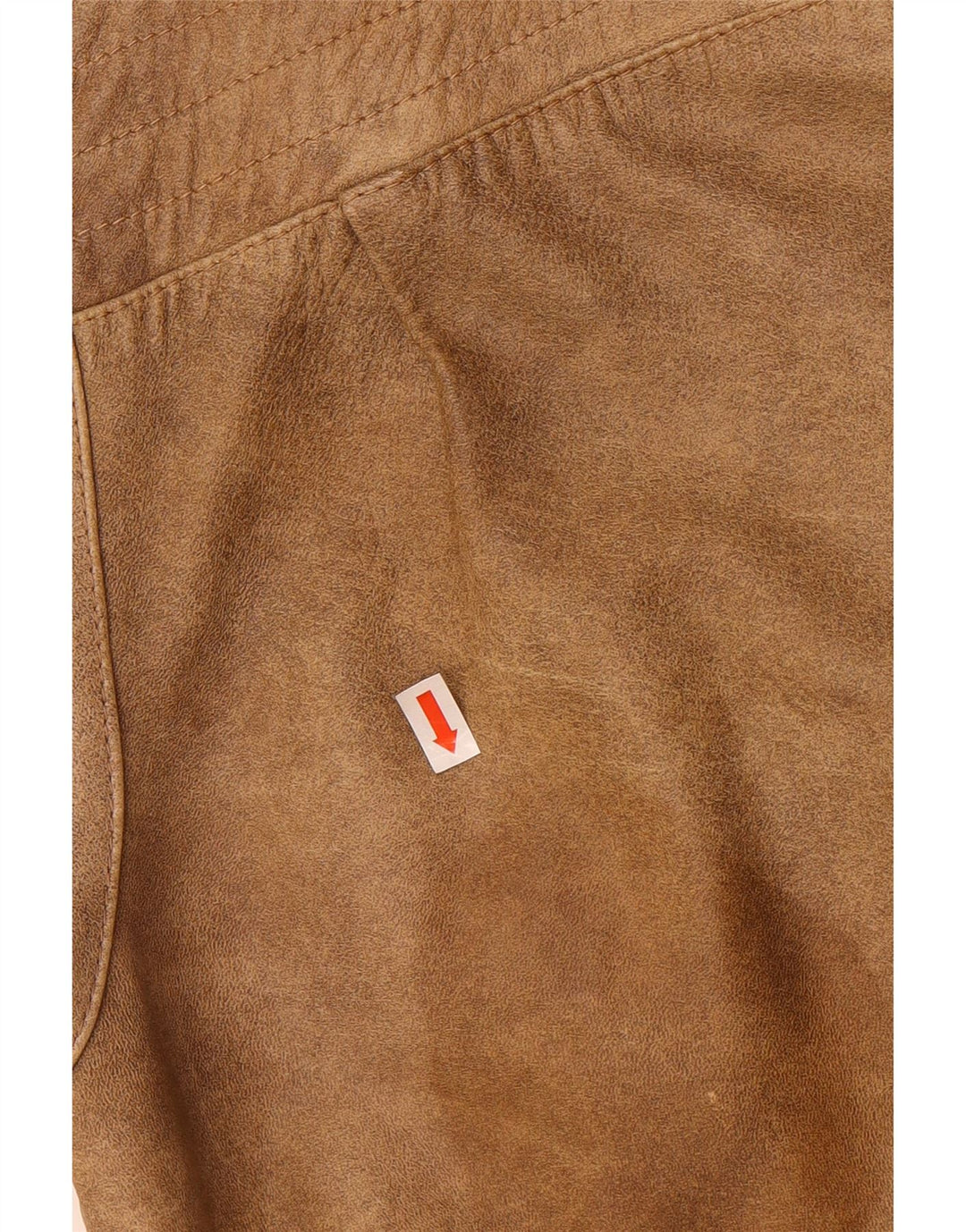 VINTAGE Mens Leather Jacket EU 54 2XL Beige Leather