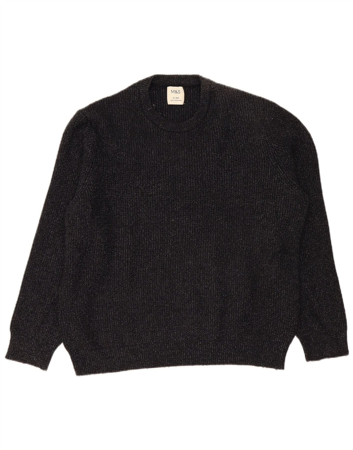 Pulover pentru bărbați Marks & Spencer, cu gât crew, XL, albastru marin pete