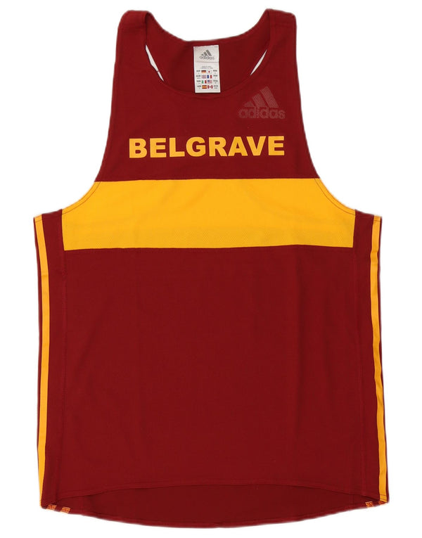 Adidas Climalite Graphic Vest Top pentru bărbați UK 40/42 Medium Maroon Colorblock