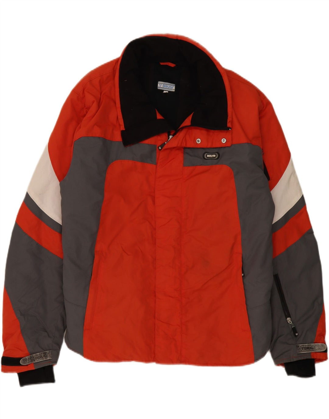 BRUGI Mens Windbreaker Jacket IT 50 Large Red Colourblock Polyamide Vintage Brugi and Second-Hand Brugi from Messina Hembry 