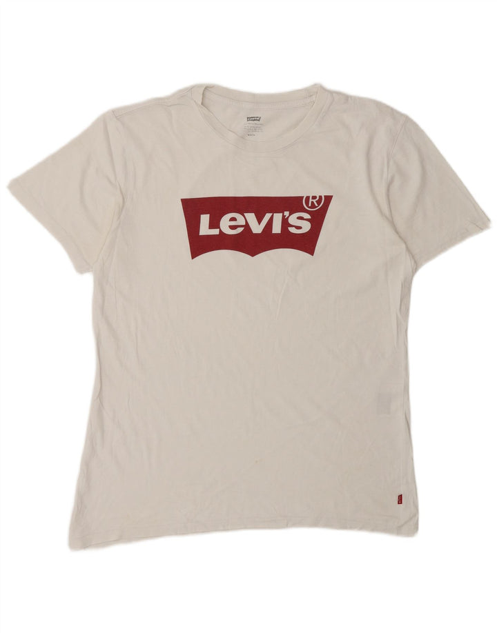 Tricou grafic pentru bărbați LEVI'S Top Mediu Alb
