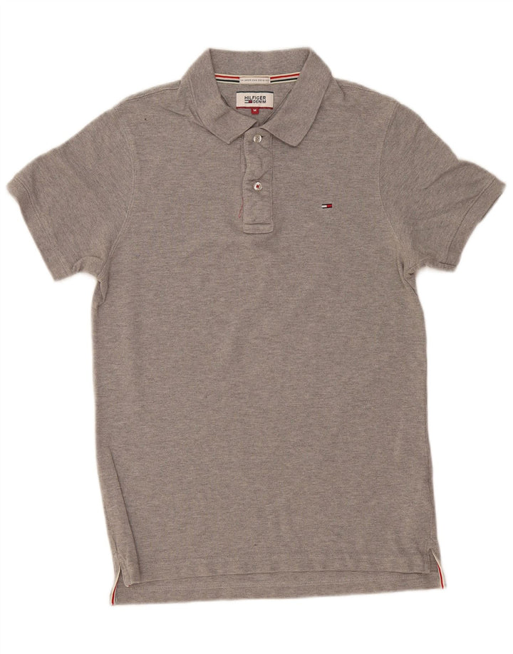Tricou polo Tommy Hilfiger pentru bărbați, bumbac, gri mediu