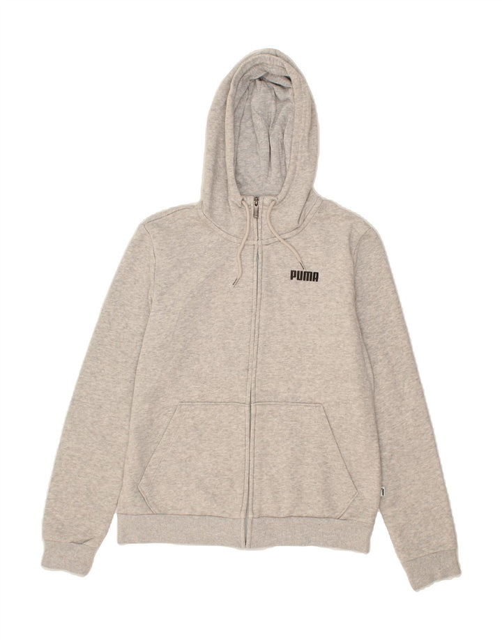 PUMA Womens Zip Hoodie Sweater UK 12 Medium Grey Cotton Vintage Puma and Second-Hand Puma from Messina Hembry 