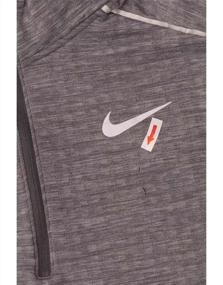 Top de trening Nike pentru bărbați, cu fermoar și gât, poliester mare, gri