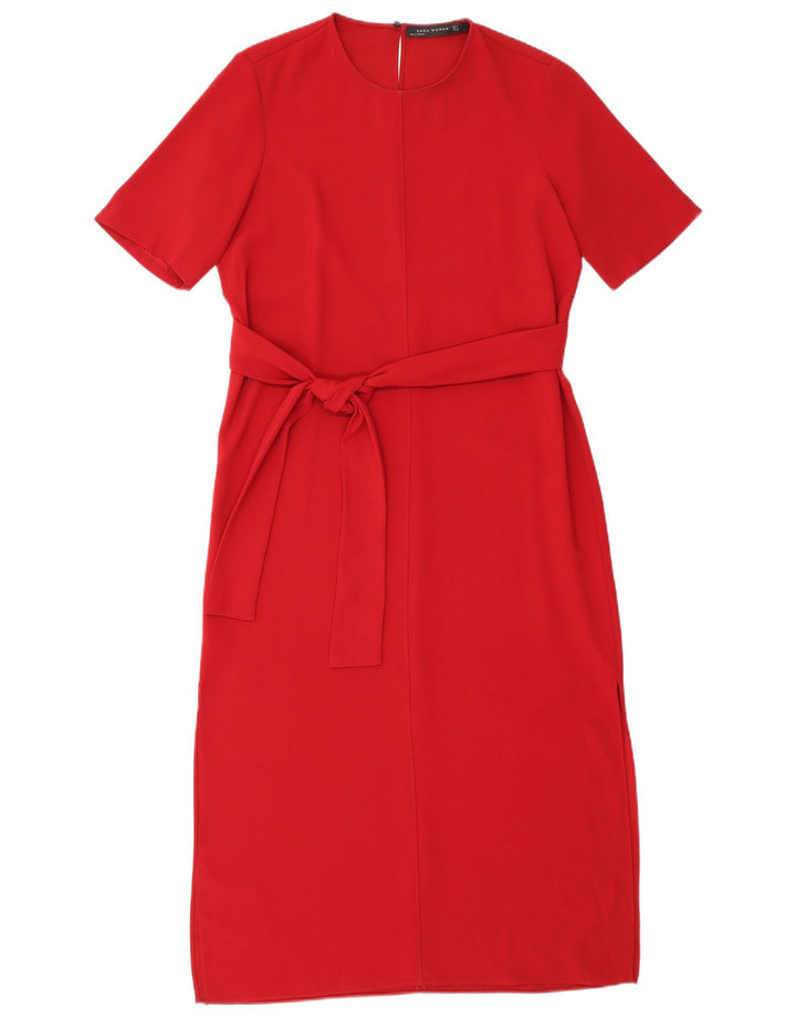 Rochie Maxi pentru Damă Zara UK 14 Poliester Roșu Mediu
