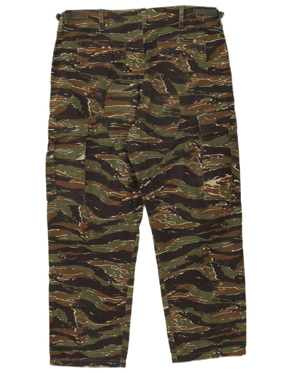 Pantaloni cargo drepți vintage pentru bărbați W35 L28 bumbac kaki camuflaj