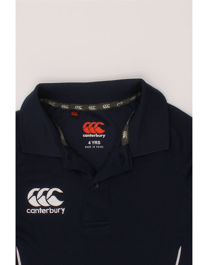 Tricou polo cu grafică Canterbury pentru băieți 3-4 ani poliester bleumarin