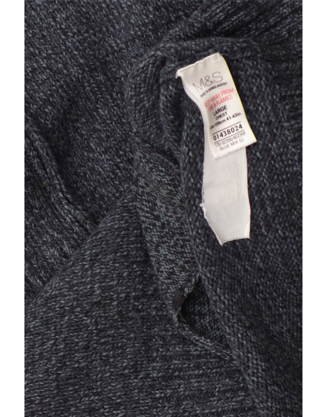 Pulover cardigan cu fermoar complet pentru bărbați Marks & Spencer, mare, gri cu pete acrilice