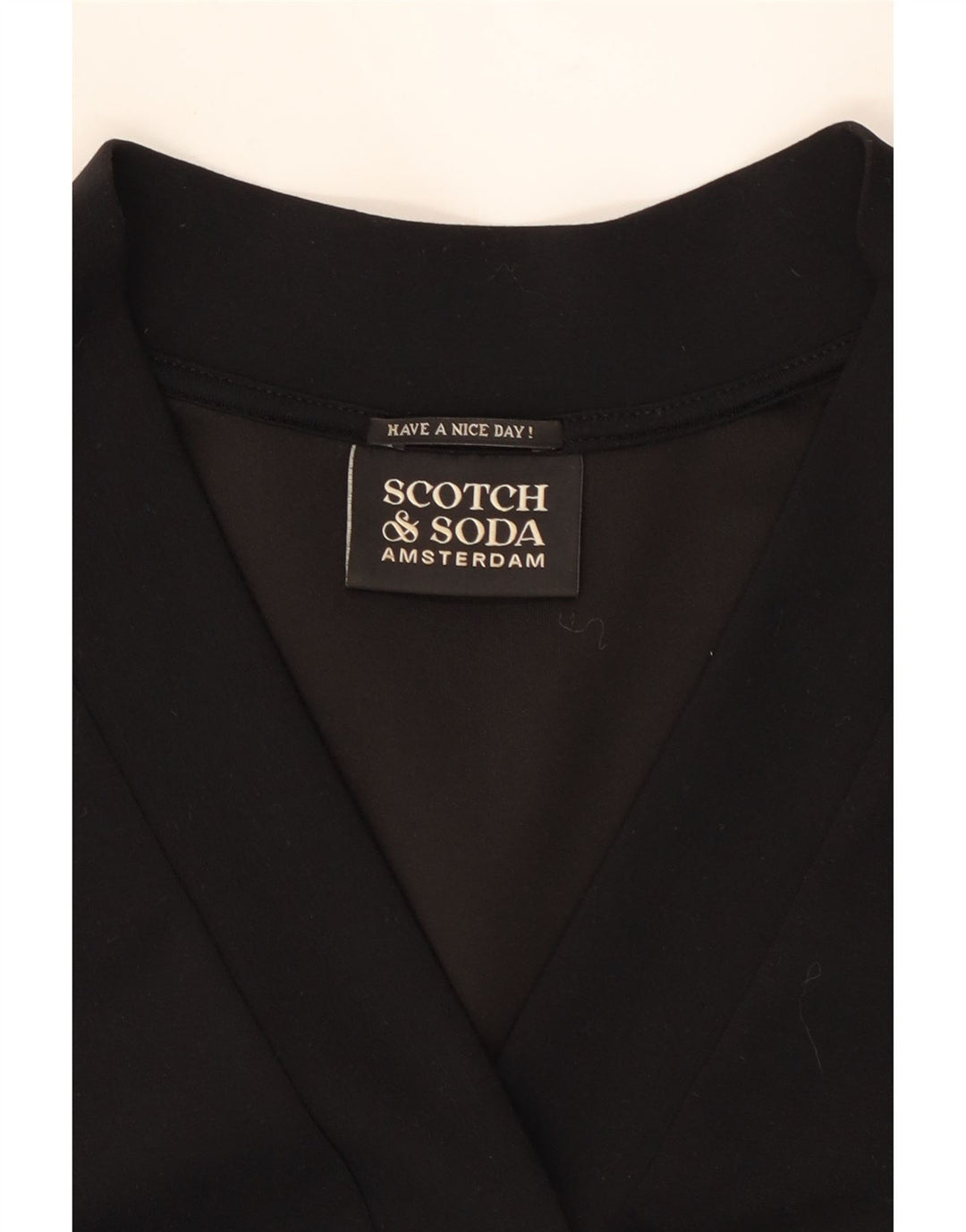 SCOTCH & SODA Womens Short Sleeve Sweatshirt Jumper UK 14 Medium Black Vintage Scotch & Soda and Second-Hand Scotch & Soda from Messina Hembry 