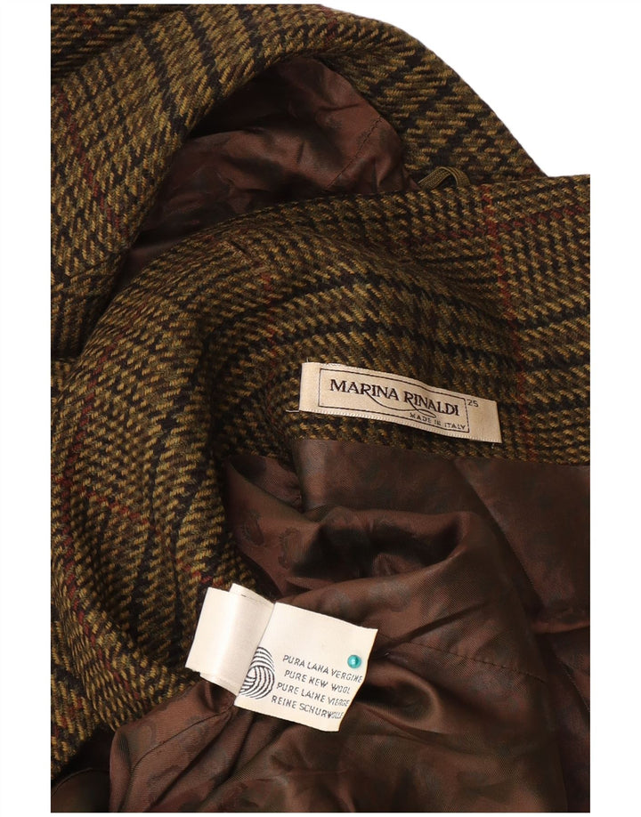 Jachetă Blazer pentru femei Marina Rinaldi Mărimea 25 Lung Kaki Houndstooth