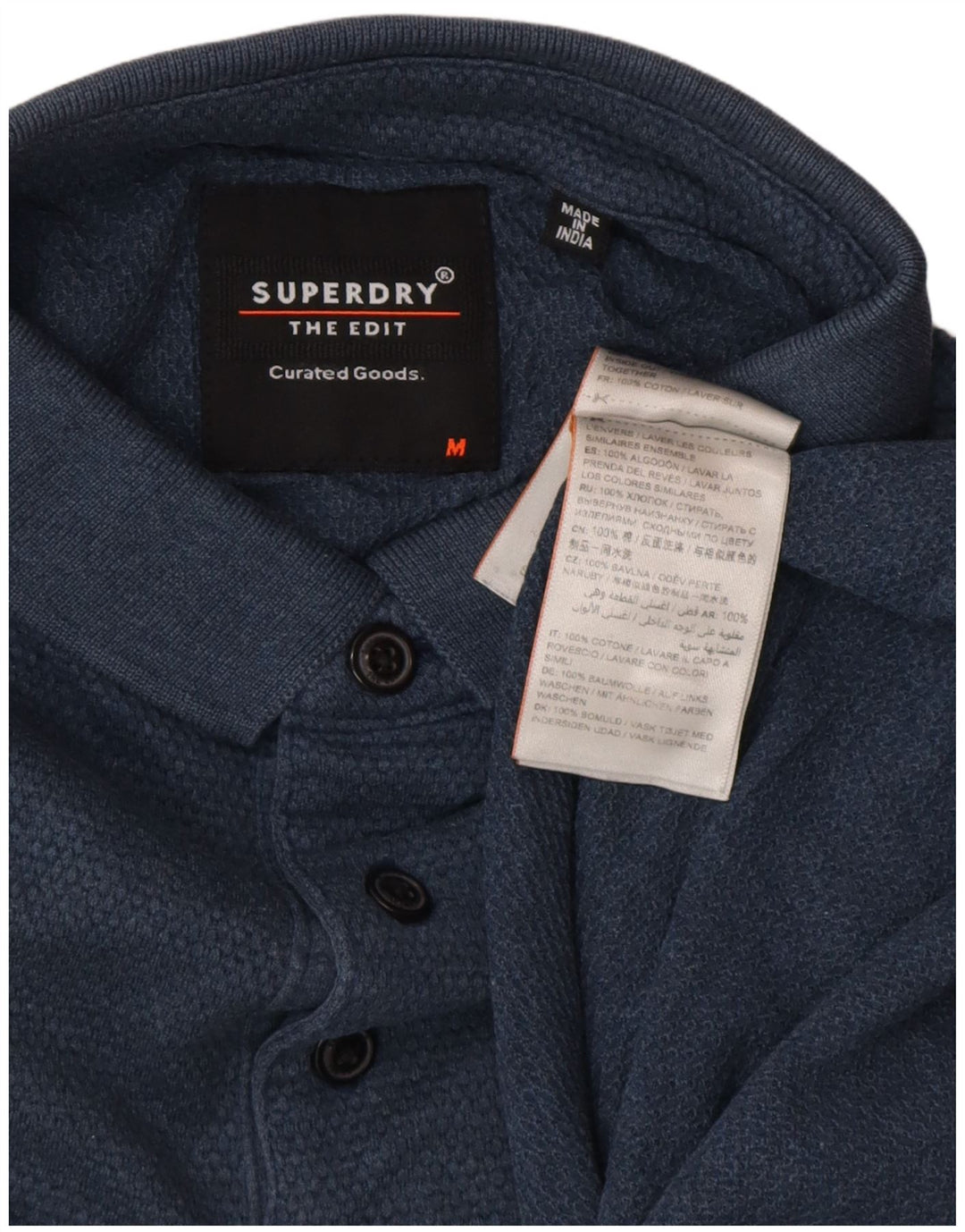 Tricou polo pentru bărbați Superdry, bumbac bleumarin mediu