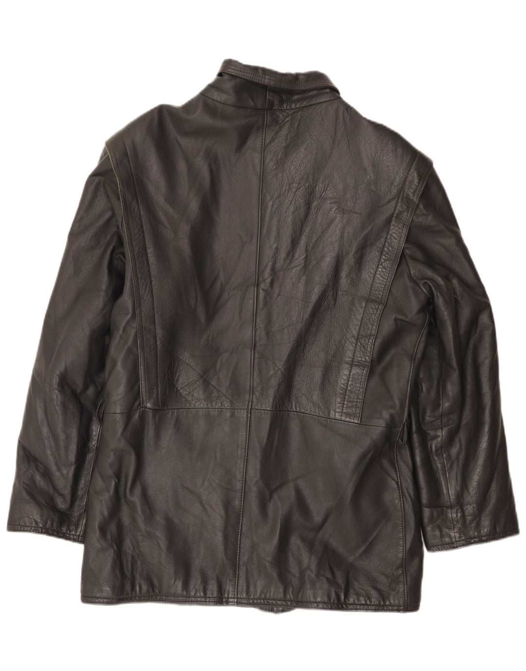 Jachetă de piele vintage pentru bărbați UK 38 Medium Black Leather