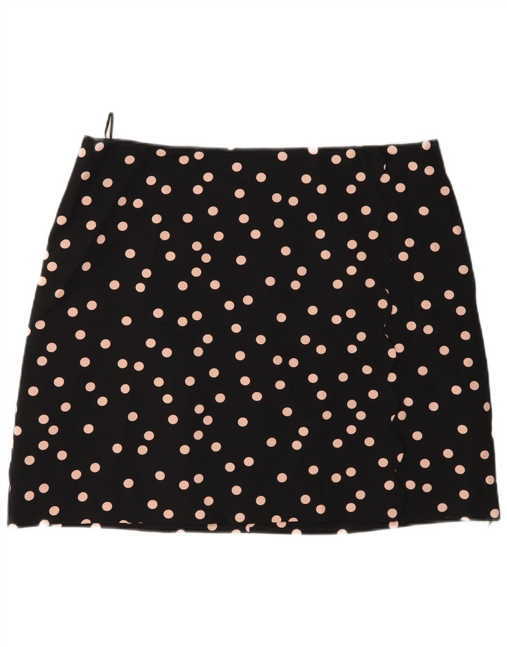 Fusta mini pentru femei Oasis UK 16 Large W34 Poliester cu buline negre
