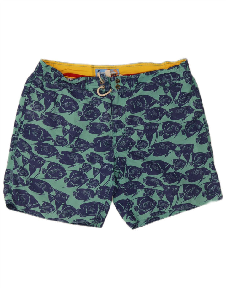 Pantaloni scurți de înot grafic Boden pentru bărbați, mari, albastru