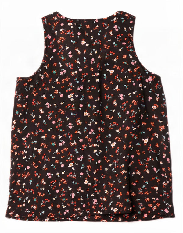 Bluză fără mâneci pentru femei Benetton UK 10 Small Black Floral Modal