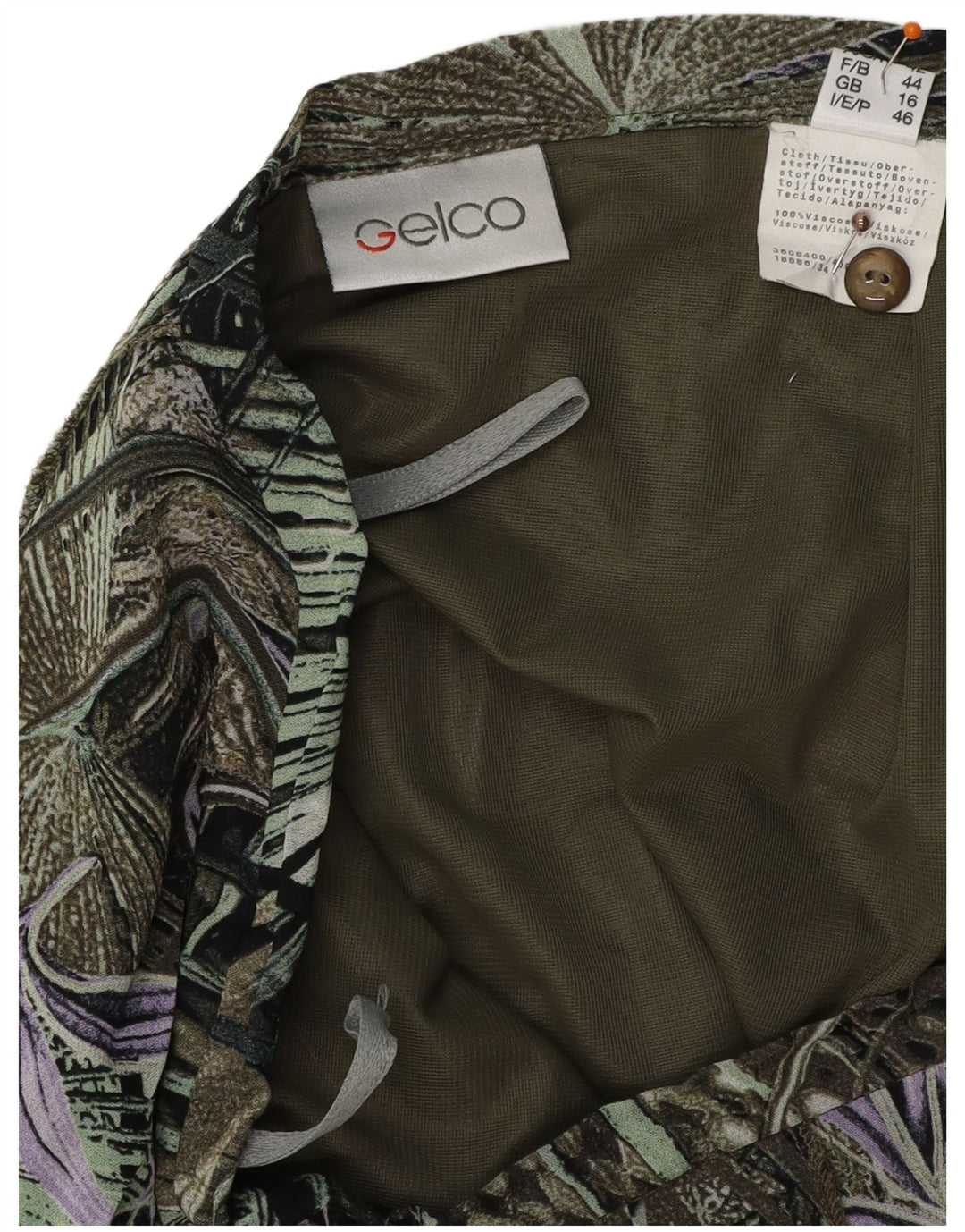 GELCO Fustă trompetă cu talie înaltă pentru femei UK 16 Large W32 Green Floral