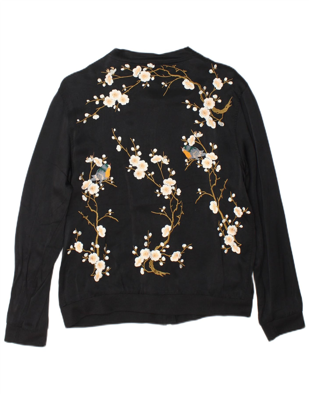 Jachetă Bomber pentru femei Zara UK 14 Medium Black Floral Poliester