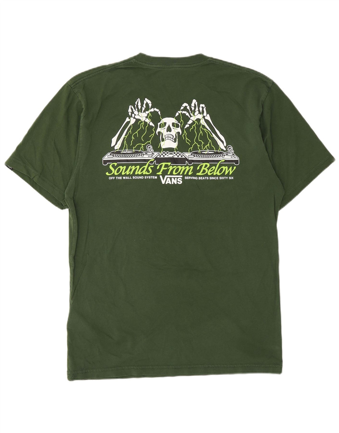 Tricou grafic pentru bărbați VANS Classic Fit Top din bumbac verde mediu