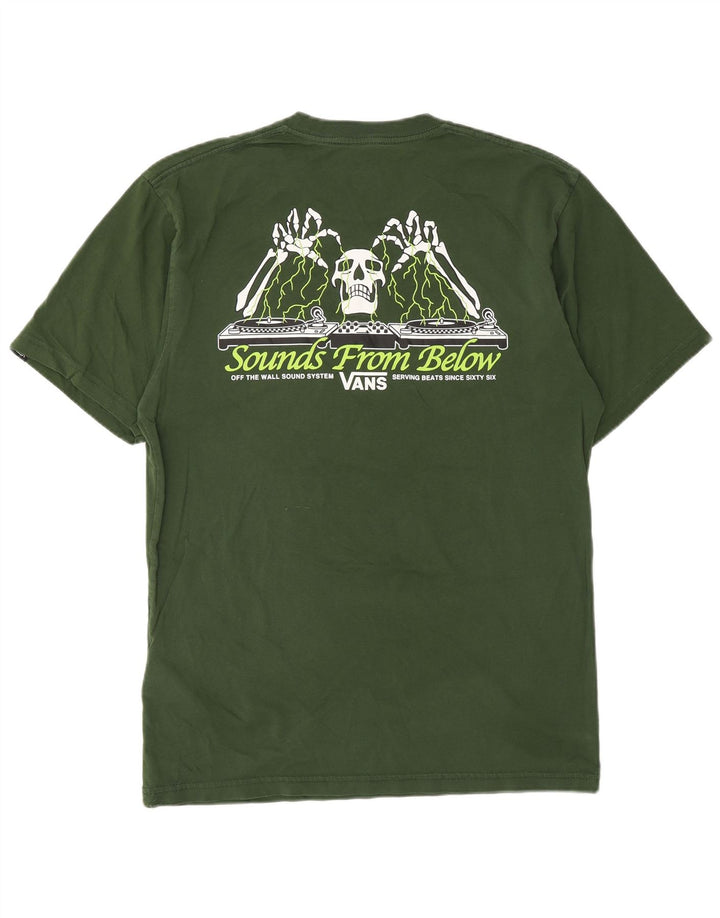 Tricou grafic pentru bărbați VANS Classic Fit Top din bumbac verde mediu