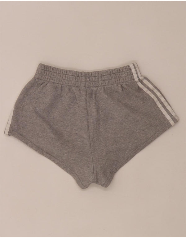 Pantaloni scurți sport Adidas pentru femei UK 8 Small Gri Bumbac