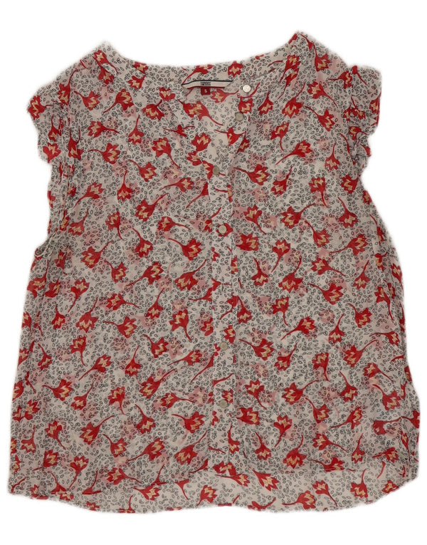 Bluză cămașă cu mânecă scurtă pentru femei Tommy Hilfiger UK 10 Small White Floral