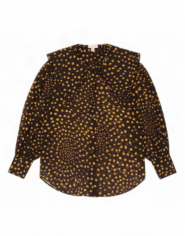 Bluză cămașă supradimensionată pentru femei Topshop UK 10 Poliester cu pete negre mici